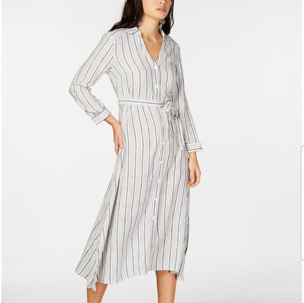 INC linen Striped Dress